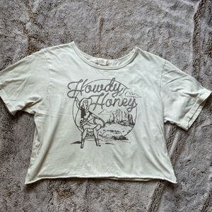 Western cropped tee
